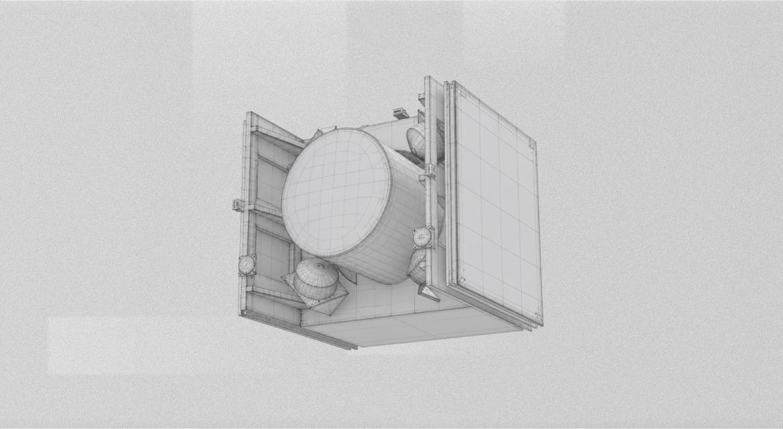 Wireframe render of the Focus satellite
